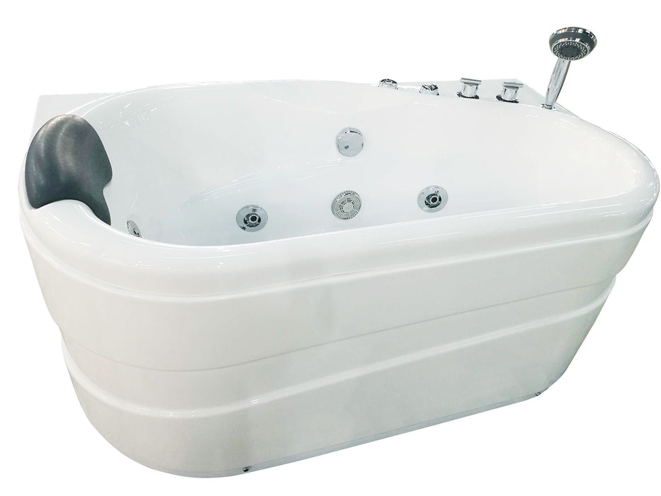 EAGO AM175-R 57'' White Acrylic Jetted Whirlpool Bathtub W/ Fixtures
