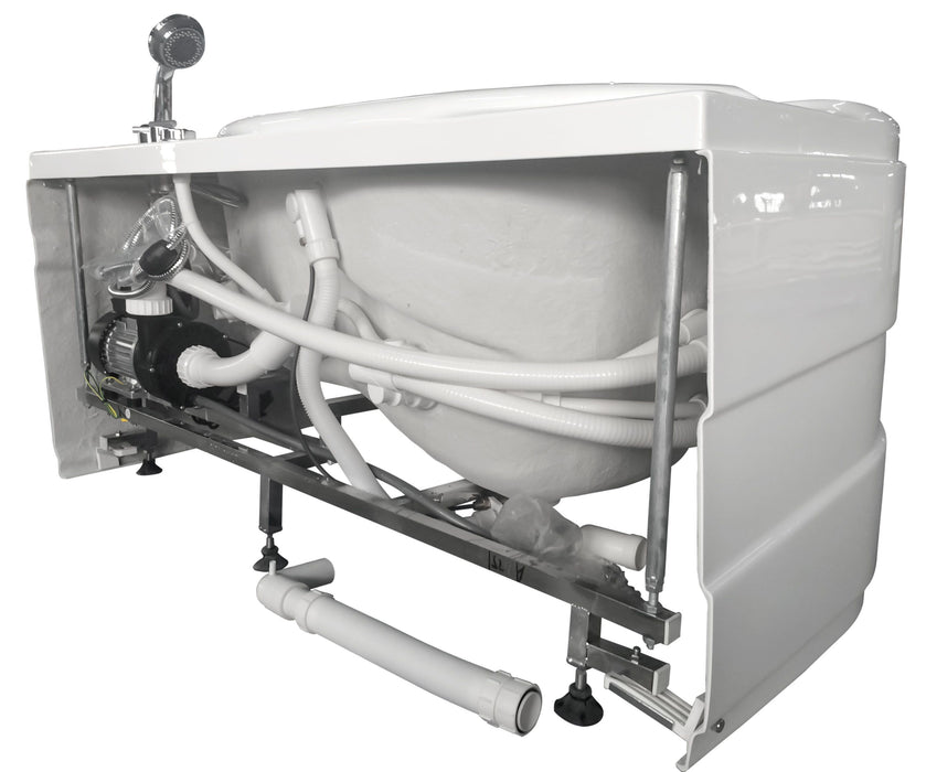EAGO AM175-R 57'' White Acrylic Jetted Whirlpool Bathtub W/ Fixtures