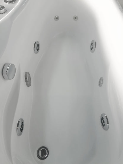 EAGO AM175-R 57'' White Acrylic Jetted Whirlpool Bathtub W/ Fixtures