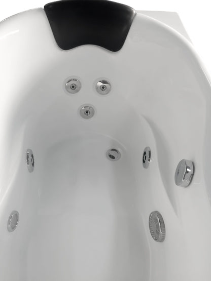 EAGO AM175-R 57'' White Acrylic Jetted Whirlpool Bathtub W/ Fixtures