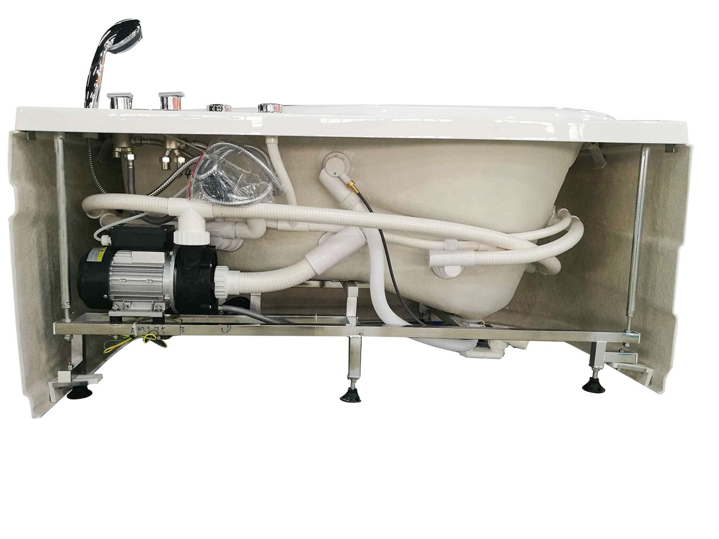 EAGO AM175-R 57'' White Acrylic Jetted Whirlpool Bathtub W/ Fixtures