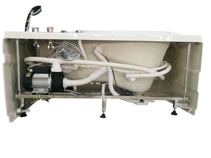EAGO AM175-R 57'' White Acrylic Jetted Whirlpool Bathtub W/ Fixtures