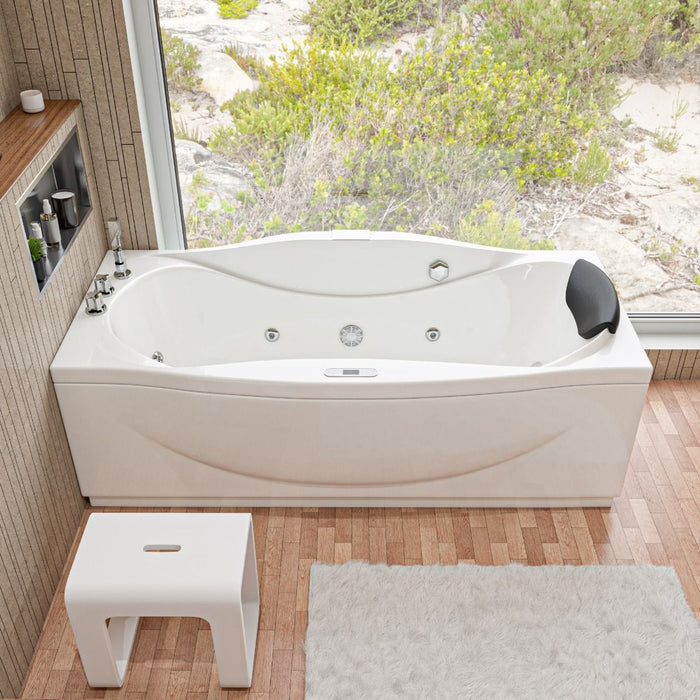 EAGO AM189ETL-L 6 ft Right Drain Acrylic White Whirlpool Bathtub w Fixtures