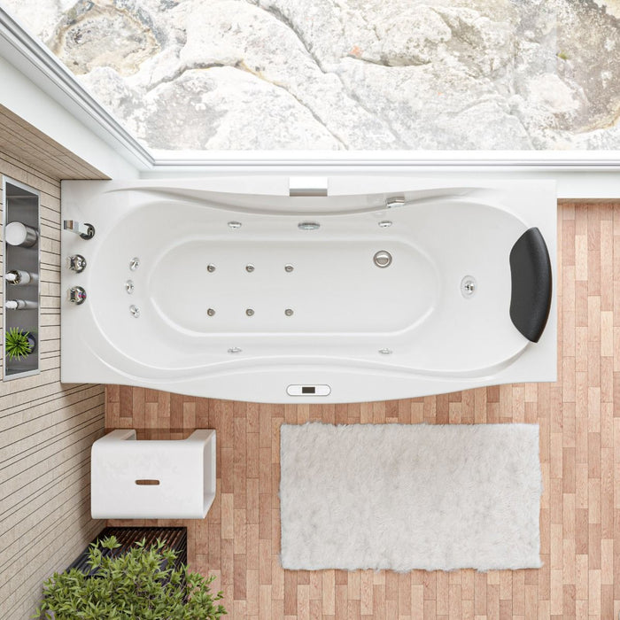 EAGO AM189ETL-L 6 ft Right Drain Acrylic White Whirlpool Bathtub w Fixtures