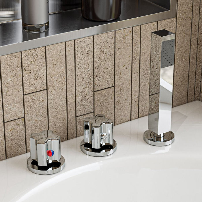 EAGO AM189ETL-L 6 ft Right Drain Acrylic White Whirlpool Bathtub w Fixtures