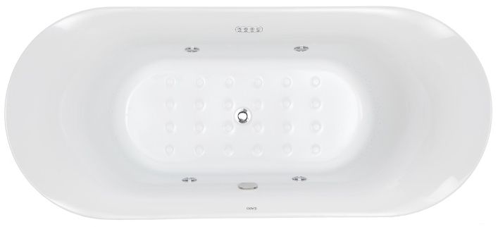 EAGO AM1900 74" White Free Standing Oval Air Bubble Bathtub