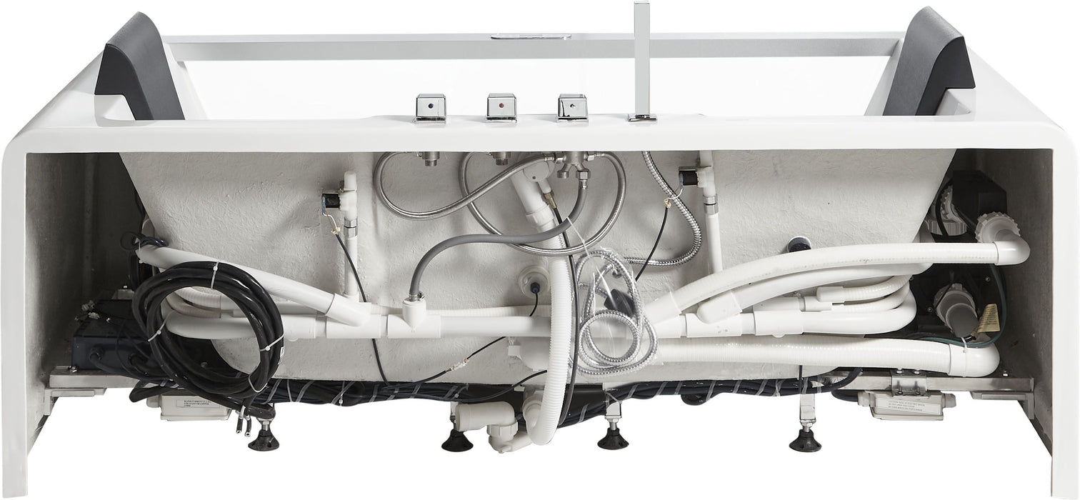 EAGO AM196ETL 6 ft Clear Rectangular Acrylic Whirlpool Bathtub for Two