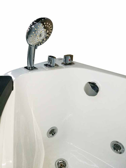 EAGO AM198ETL-L 5 ft Clear Rounded Left Corner Acrylic Whirlpool Bathtub