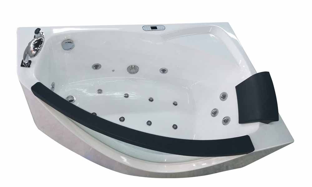 EAGO AM198ETL-L 5 ft Clear Rounded Left Corner Acrylic Whirlpool Bathtub