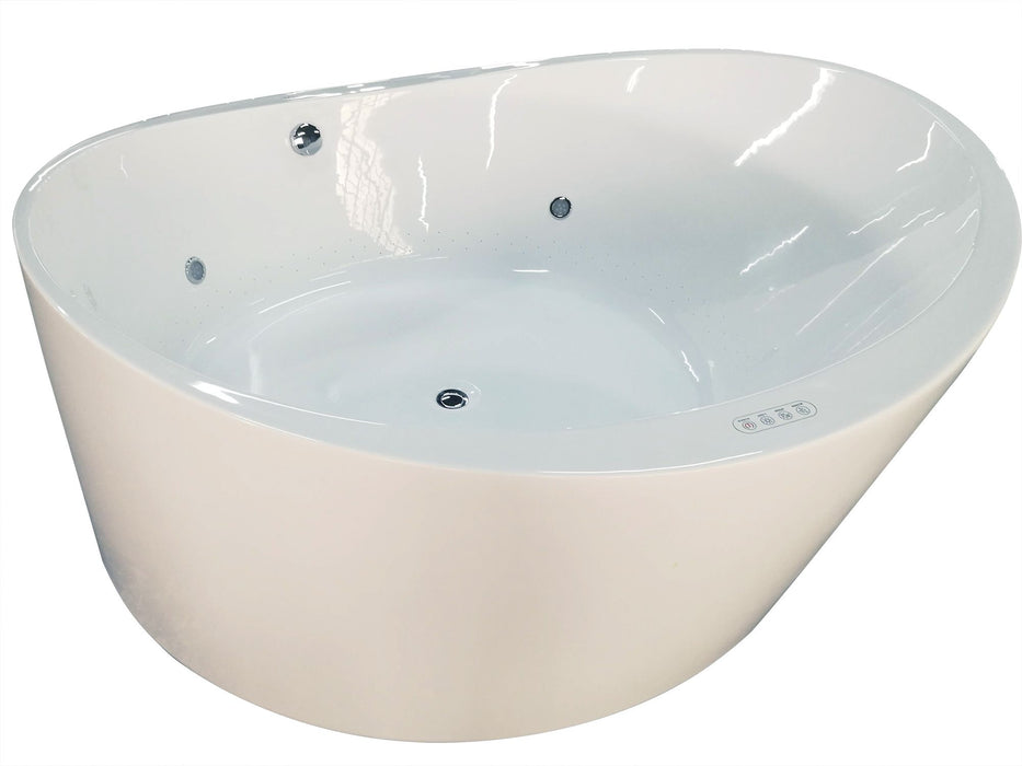 EAGO AM2130 66" Round Free Standing Acrylic Air Bubble Bathtub