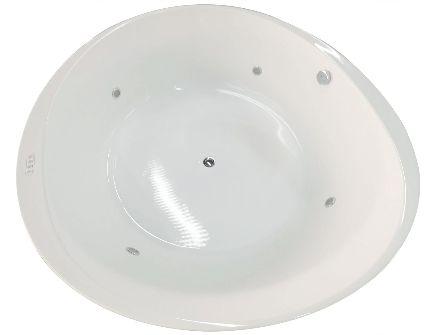EAGO AM2130 66" Round Free Standing Acrylic Air Bubble Bathtub