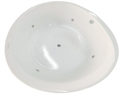 EAGO AM2130 66" Round Free Standing Acrylic Air Bubble Bathtub