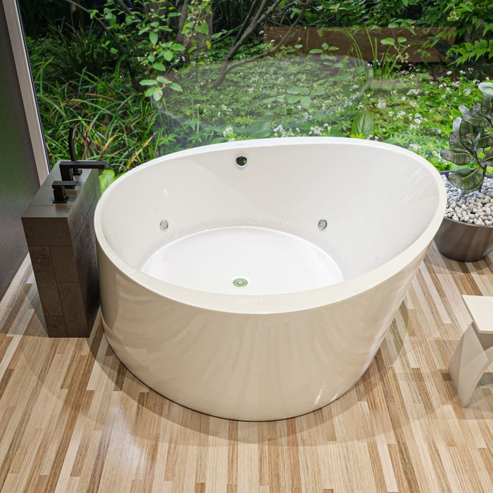 EAGO AM2130 66" Round Free Standing Acrylic Air Bubble Bathtub