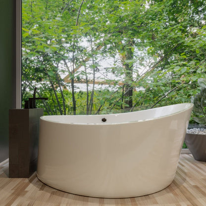 EAGO AM2130 66" Round Free Standing Acrylic Air Bubble Bathtub