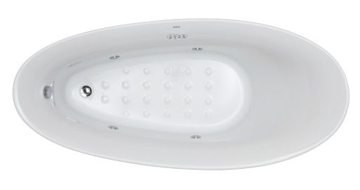 EAGO AM2140 68" White Free Standing Oval Air Bubble Bathtub