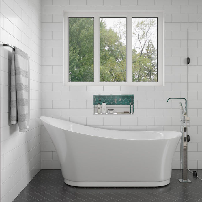 EAGO AM2140 68" White Free Standing Oval Air Bubble Bathtub