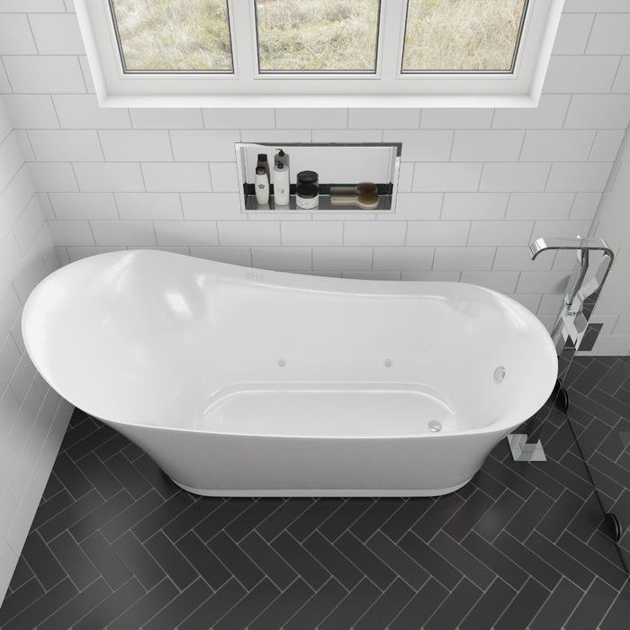 EAGO AM2140 68" White Free Standing Oval Air Bubble Bathtub