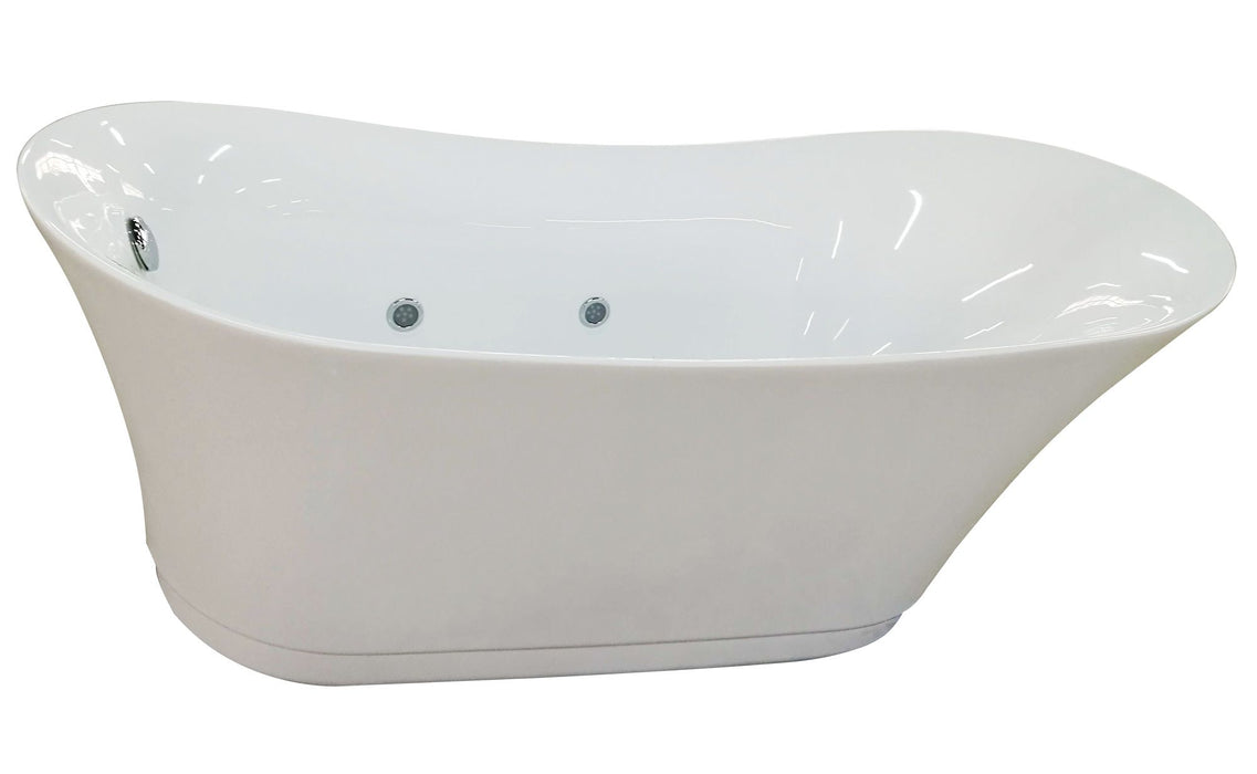 EAGO AM2140 68" White Free Standing Oval Air Bubble Bathtub