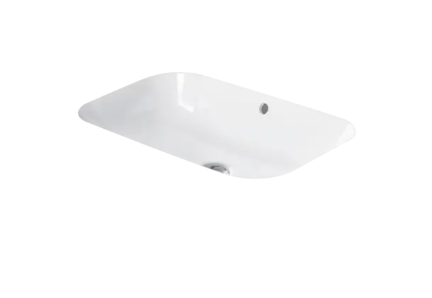 Happy D.2 Vessel Sink  23 5/8 " x 15 3/4 ", with Overflow, without Faucet hole, Ground, White High Gloss