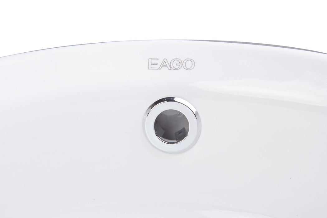 EAGO BA129 16'' Above Mount White Round Porcelain Bathroom Sink w/ Overflow
