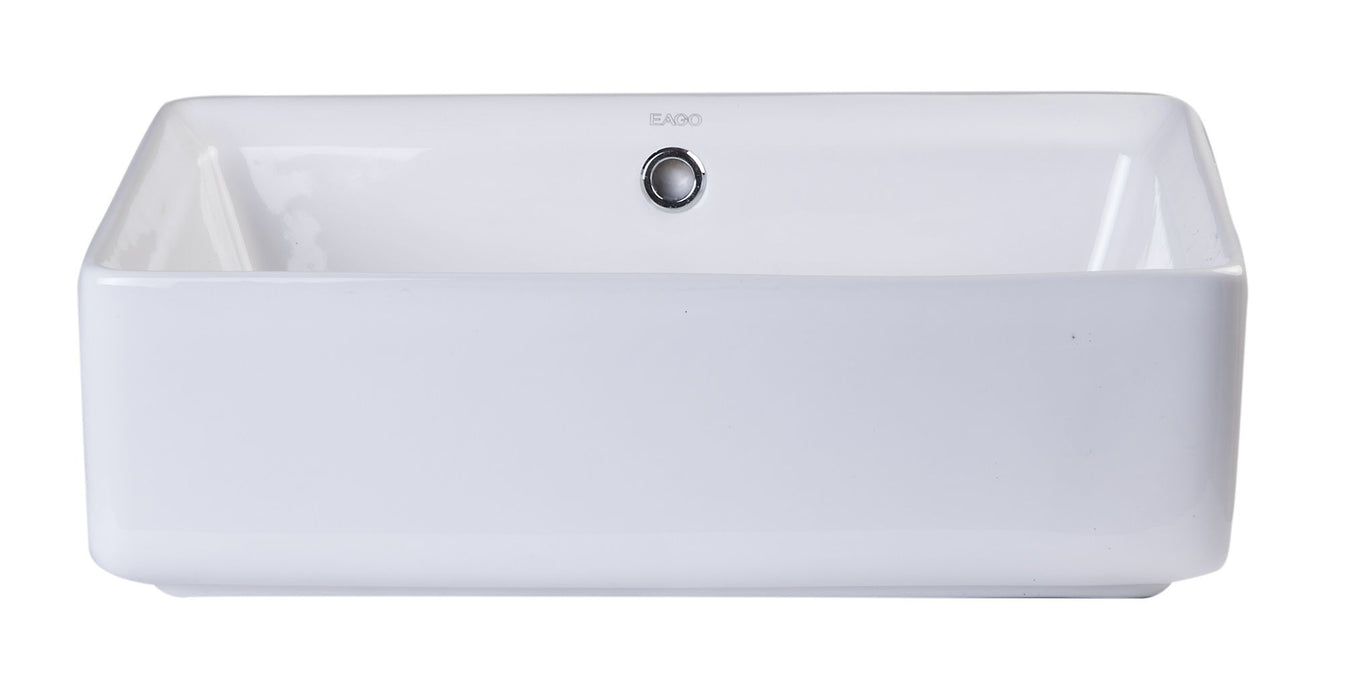 EAGO BA131 20" White Rectangular Porcelain Bathroom Sink with Overflow
