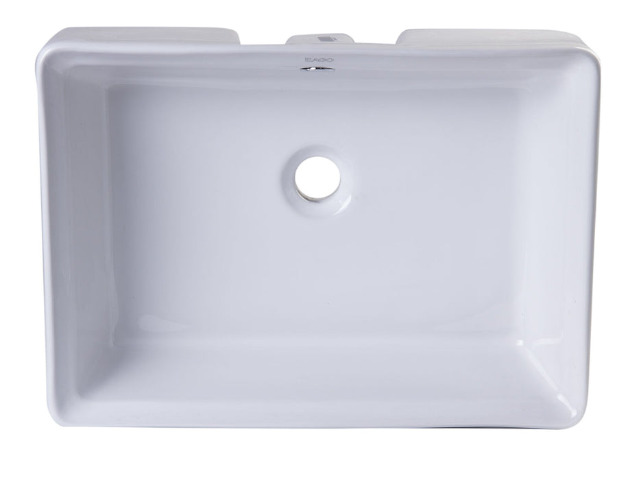 EAGO BA131 20" White Rectangular Porcelain Bathroom Sink with Overflow