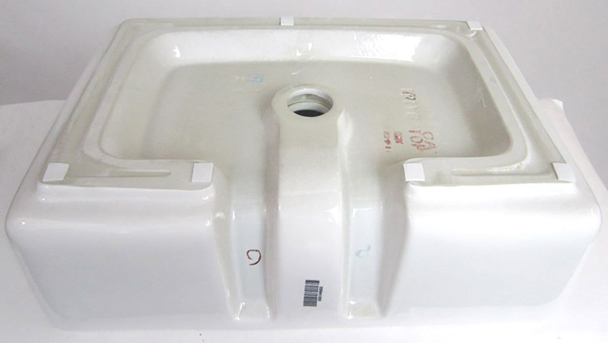 EAGO BA131 20" White Rectangular Porcelain Bathroom Sink with Overflow