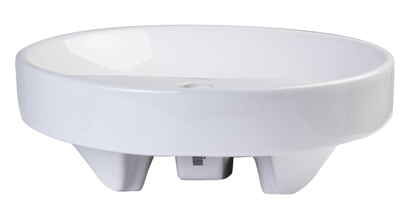 EAGO BA141 White Above Mount Porcelain Bathroom Sink Basin with Single Hole
