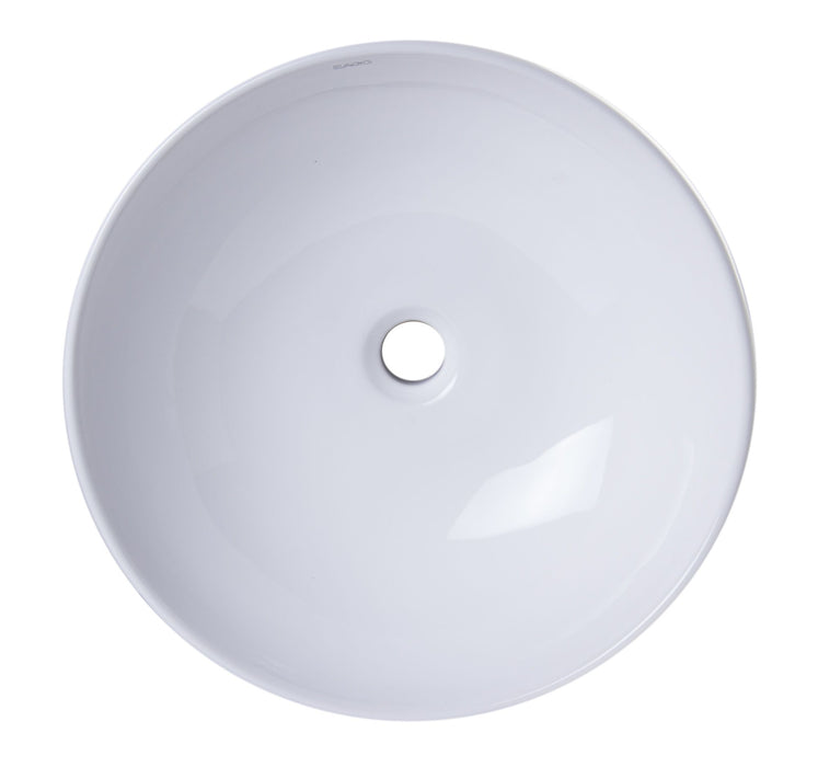 EAGO BA351 18'' White Round Porcelain Bathroom Sink Basin without Overflow