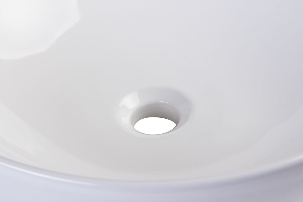 EAGO BA351 18'' White Round Porcelain Bathroom Sink Basin without Overflow