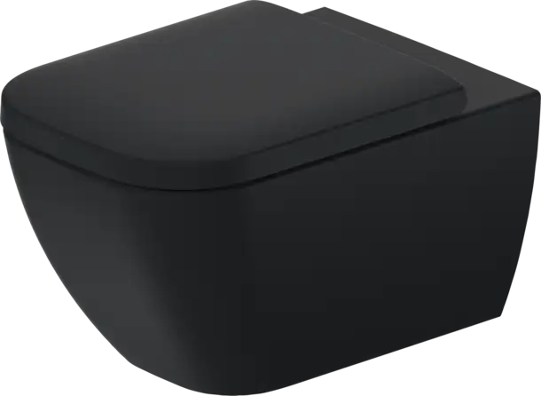 Duravit- Happy D.2 Wall Mounted Toilet Rimless  1.6 GPF, DuraShield, Anthracite Matte