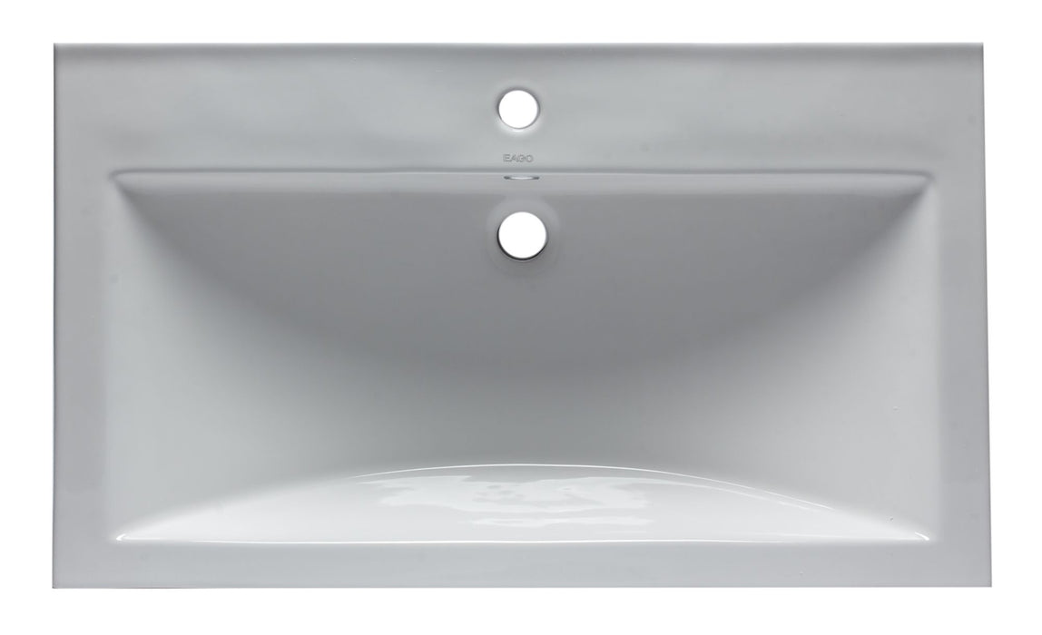 EAGO BH001 White Ceramic 32"x19" Rectangular Drop In Sink