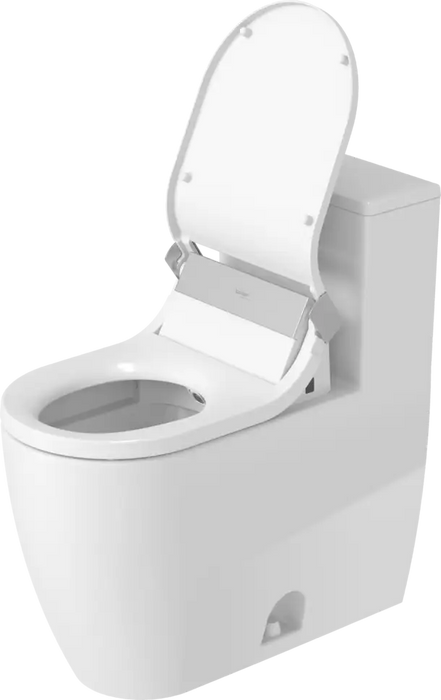 Duravit- ME by Starck One Piece Toilet Rimless Elongated  0.92/1.32 GPF, HygieneGlaze, Trip lever placement: Top, White High Gloss