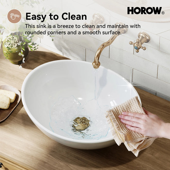 Above Counter Bathroom Sink with Oval Ceramic Model C4034W