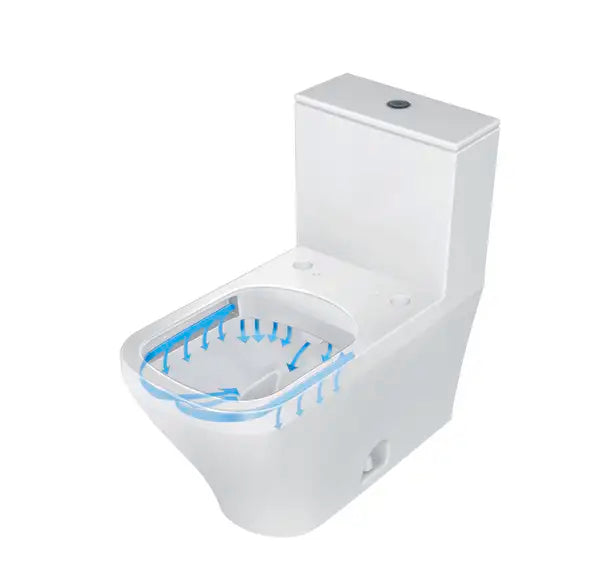 DuraStyle One Piece Toilet Elongated  0.92/1.32 GPF, Trip lever placement: Top, White High Gloss