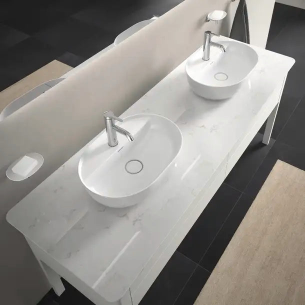 Luv Vessel Sink  19 5/8 " x 13 3/4 ", without Overflow, 1 x Faucet hole, Ground, White High Gloss