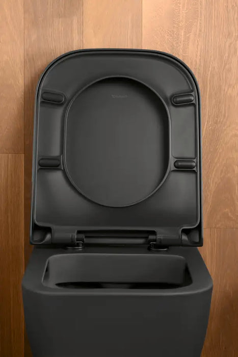 Duravit- Happy D.2 Wall Mounted Toilet Rimless  1.6 GPF, DuraShield, Anthracite Matte