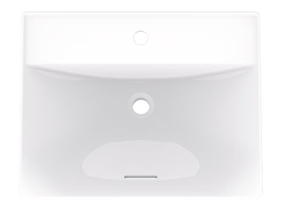 SkyDeck™ Semi Vessel Deck Bathroom Sink in White