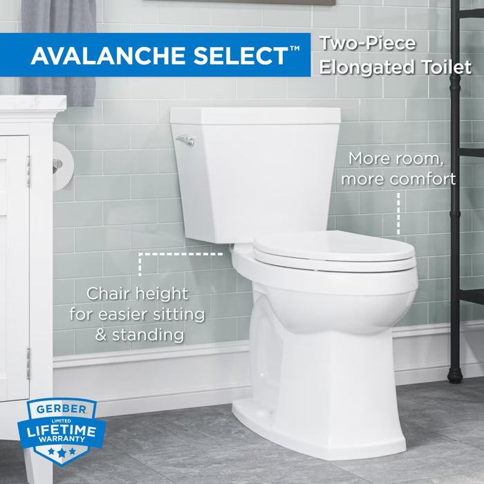 Avalanche Select™ Chair Height 1.28gpf 12" Rough-In Two-Piece Elongated Toilet    Retail & Online Exclusive