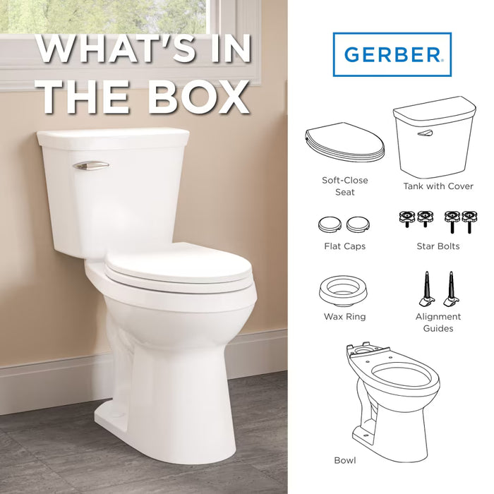 Viper Force™ Compact Elongated Chair Height 1.28 gpf 12” Rough-in Two-Piece Toilet