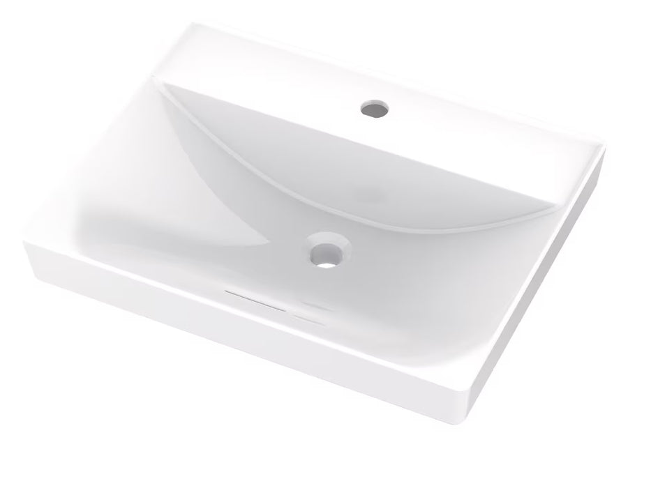 SkyDeck™ Semi Vessel Deck Bathroom Sink in White