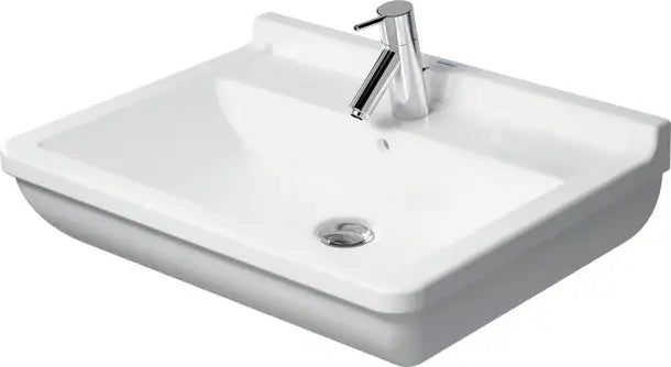 Starck 3 Wall Mounted Sink  25 5/8 " x 19 1/8 ", with Overflow, 3 x Faucet hole, White High Gloss