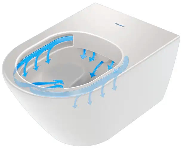D-Neo Wall Mounted Toilet Rimless  0.8/1.28 GPF, White High Gloss