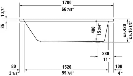 D-Code Built-in bathtub