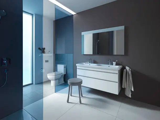 Duravit-Duravit No.1 One Piece Toilet, Rimless  1.28/1.28 GPF, with Slow Close, Removable Seat, Trip lever placement: Right