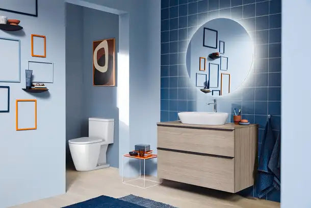 Duravit-D-Neo One Piece Toilet Rimless Elongated  0.8/1.28 GPF, Trip lever placement: Left, White High Gloss