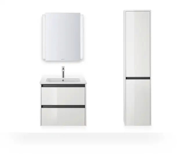 Duravit-ME by Starck Wall Mounted Sink  24 3/4 " x 19 1/4 ", with Overflow, 1 x Faucet hole, White High Gloss
