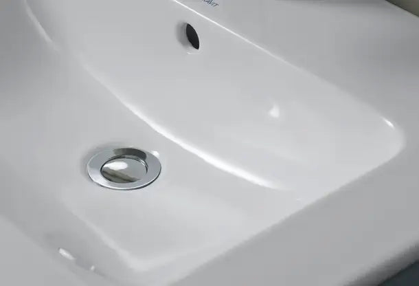 ME by Starck Wall Mounted Sink  32 5/8 " x 19 1/4 ", with Overflow, 3 x Faucet hole, Ground, White High Gloss