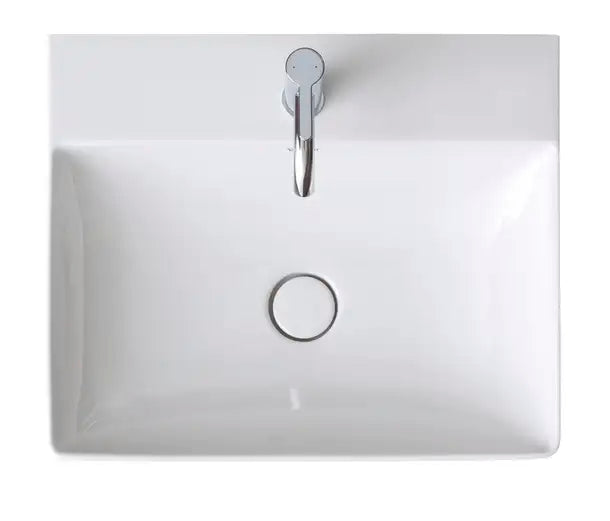 Ready Ship DuraSquare Wall Mounted Sink  23 5/8 " x 18 1/2 ", without Overflow, 1 x Faucet hole, White High Gloss