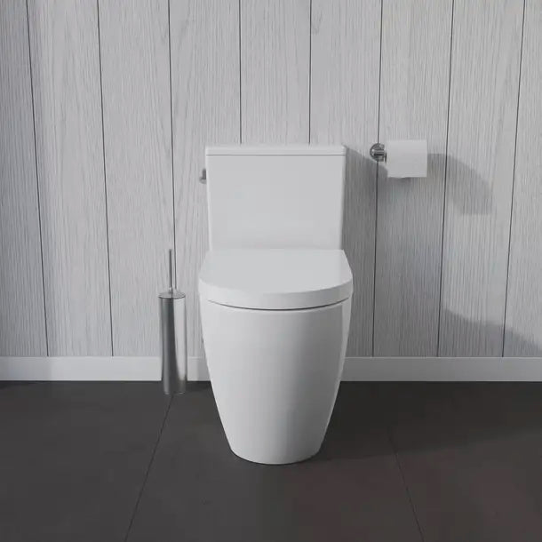 Duravit-ME by Starck One Piece Toilet Rimless Elongated  1.28/1.28 GPF, Trip lever placement: Left, White High Gloss